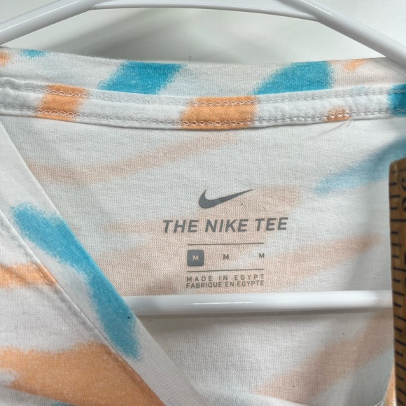 Nike White Tye Dye Colorful Athletic Tee Short Sleeve Shirt Size M - Picture 2 of 8